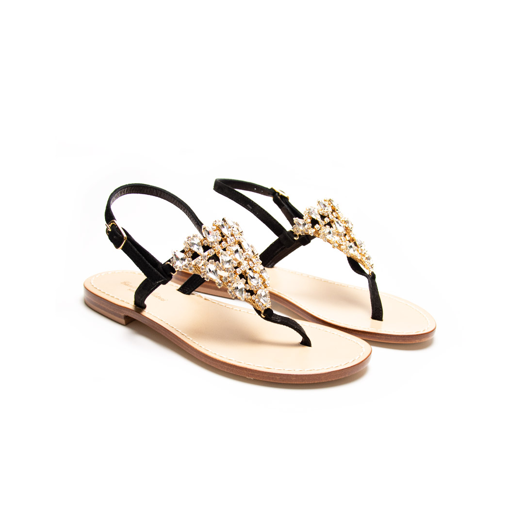 Women's Jewel Thong Sandals in Leather Canto de' Ricci