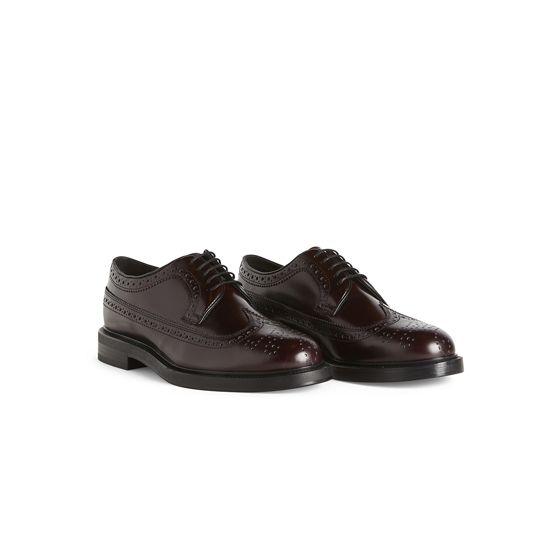 Brogue Derby Lace-Ups in Brushed Leather - Canto de' Ricci