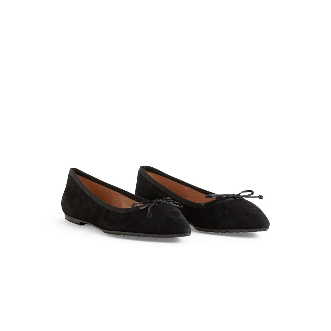 Women's Pointed Ballet Flats in Suede