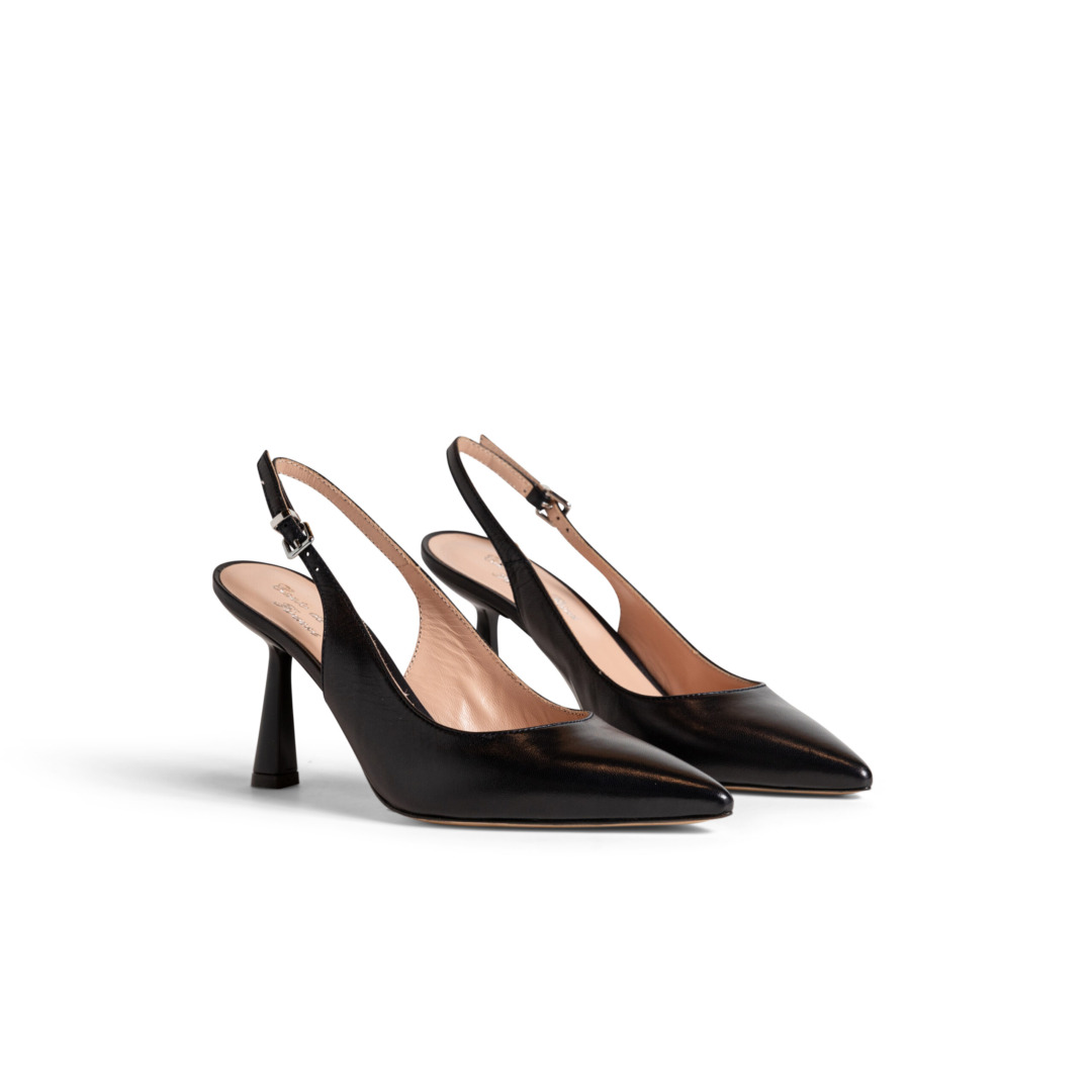 Women's Pointed Toe Heeled Slingback in Leather