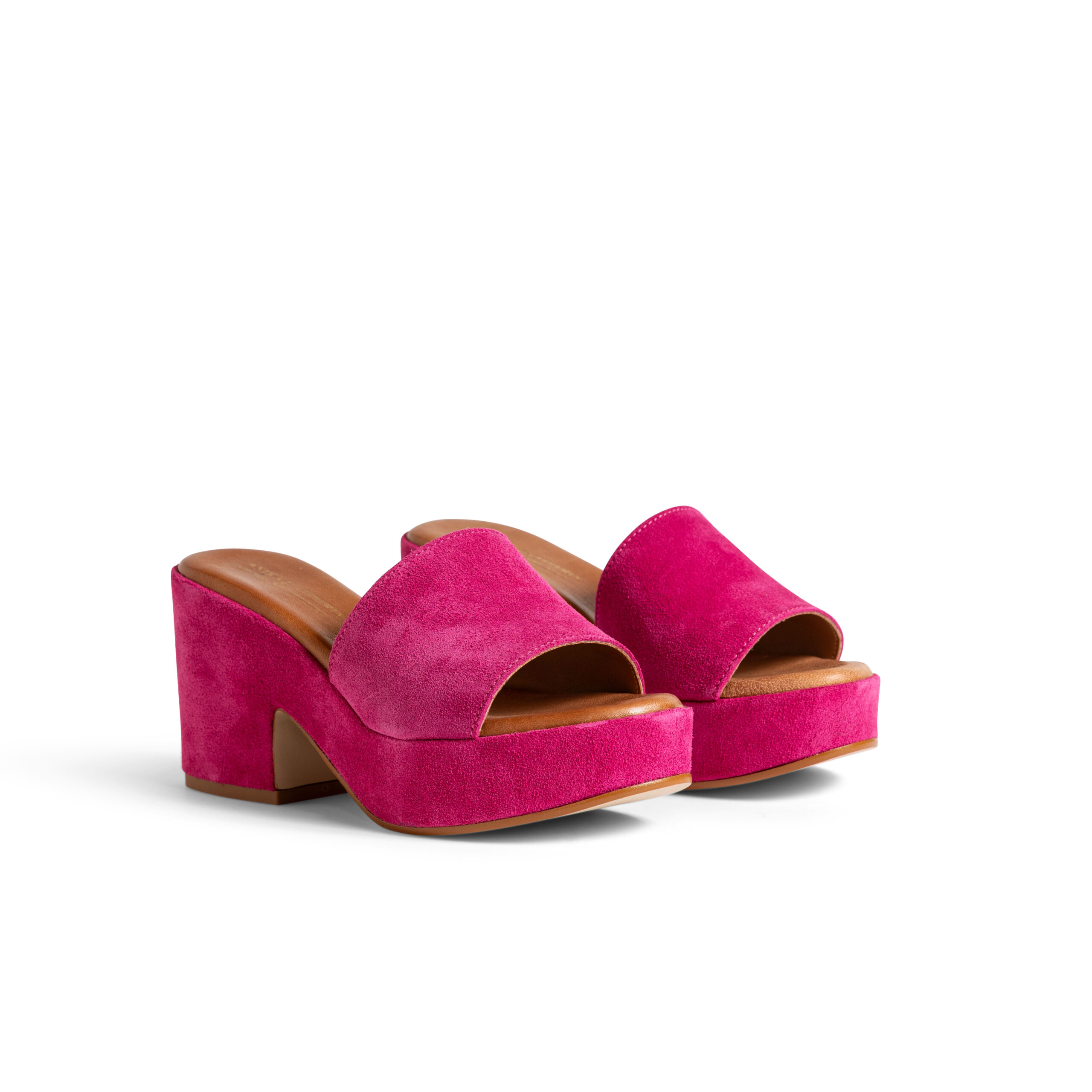 Women's Heeled Slides in Suede