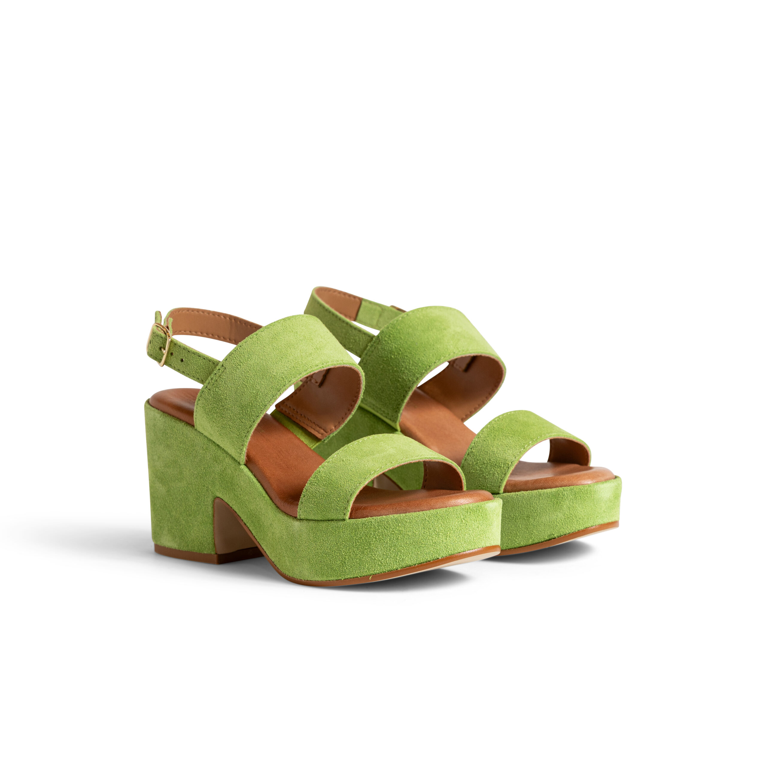 Women's Heeled Slides Sandals in Suede