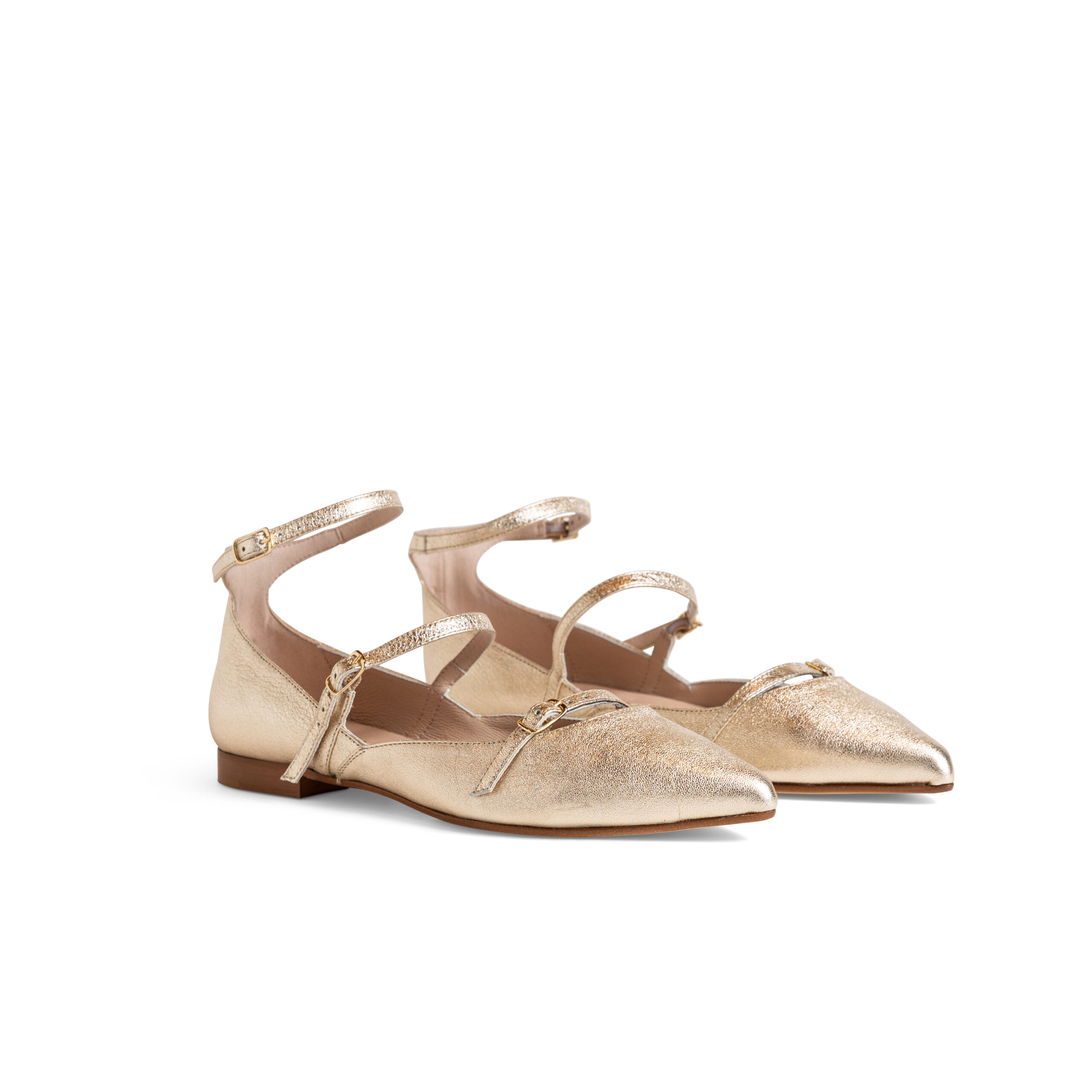 Women's Pointed Toe Flats with Straps