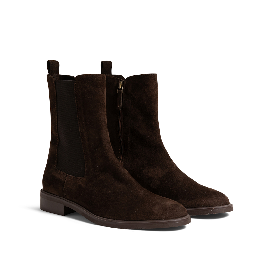Women's Suede Side Zipped Chelsea Boots