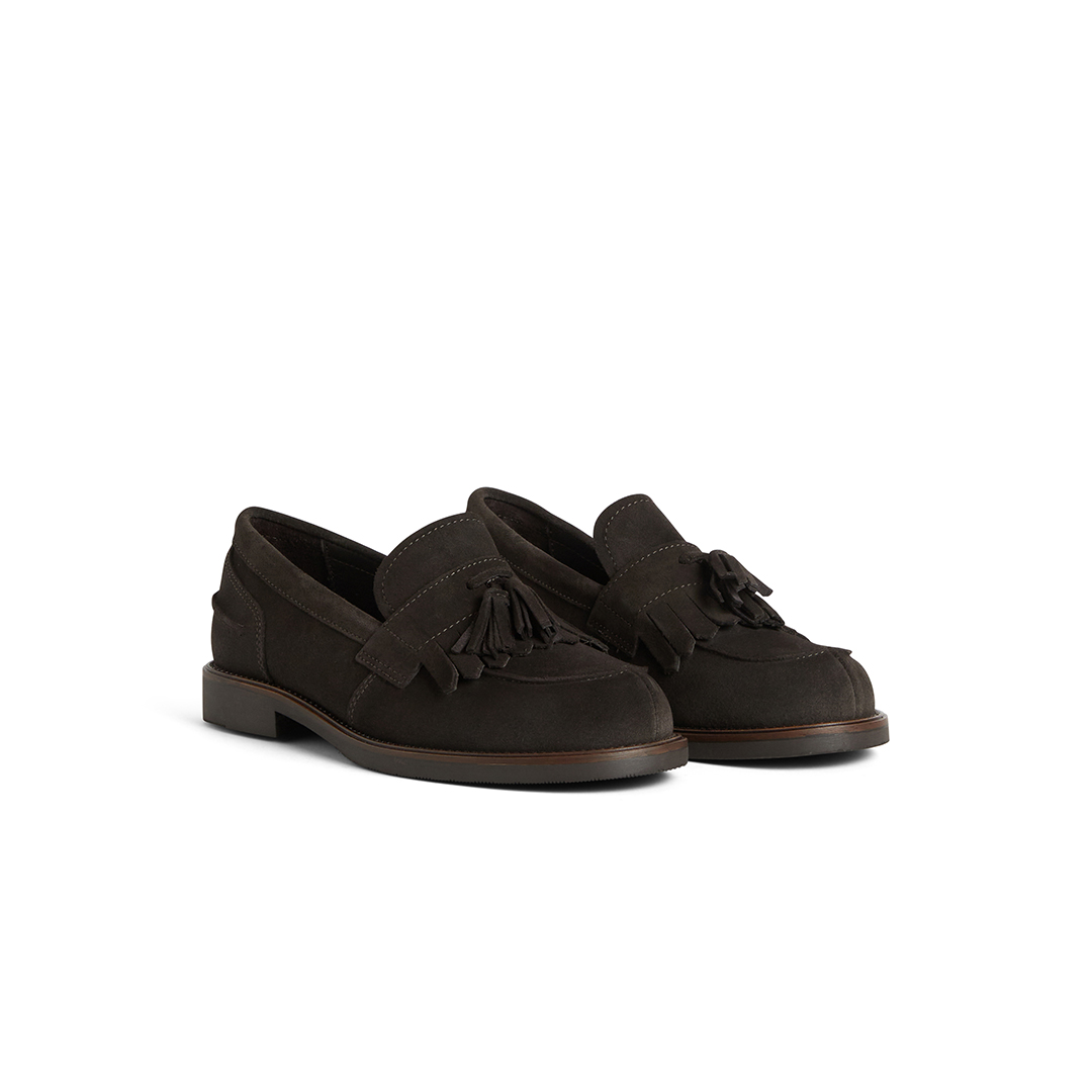 Women's Fringe Loafers with Tassels in Suede