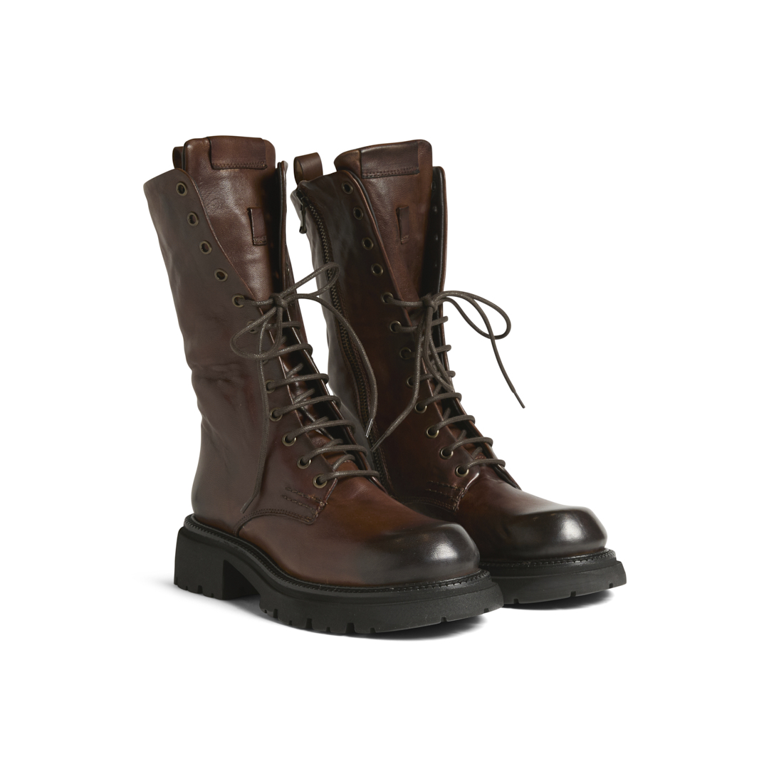 Women's Lace Up Boots with Side Zip