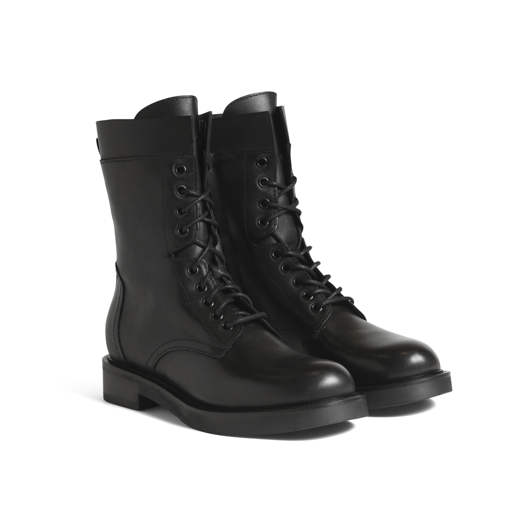 Women's Biker Boots with Side Zip