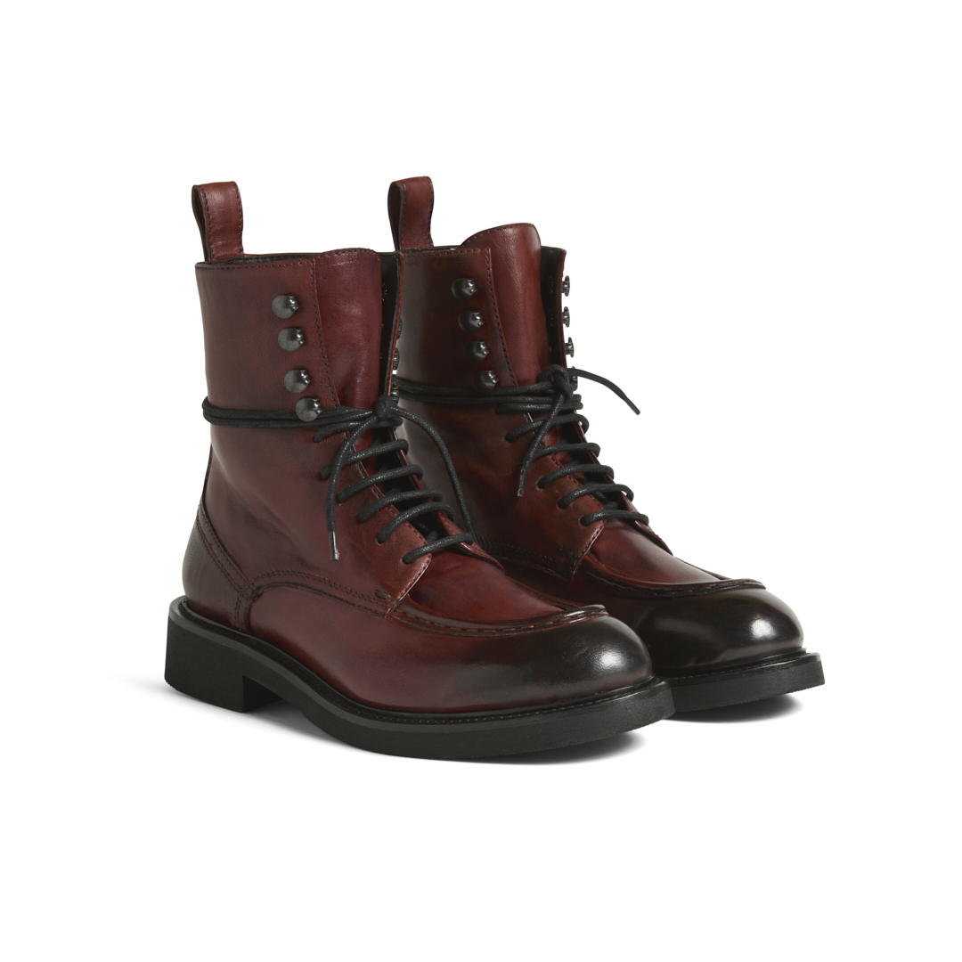 Women's U-Tip Lace Up Ankle Boots