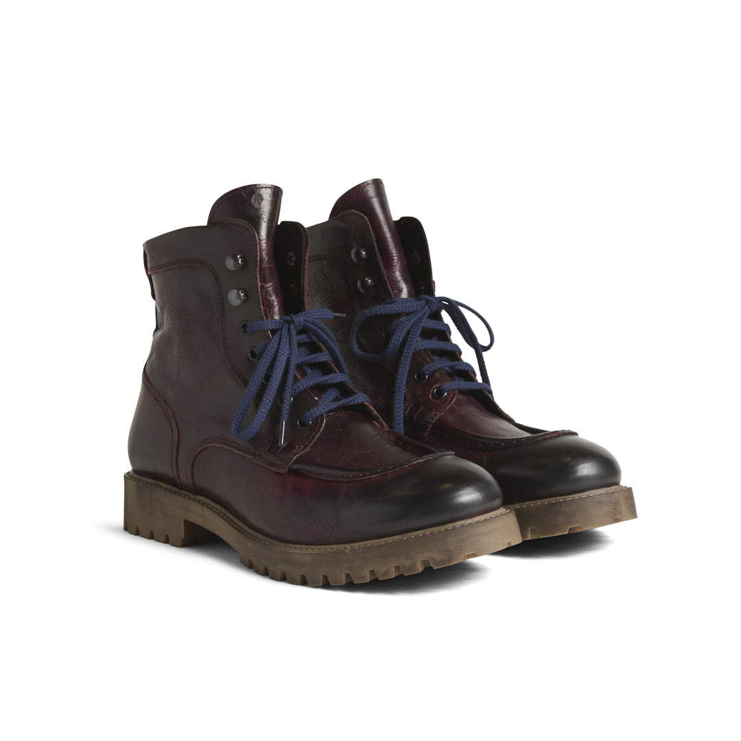 Men's U-Tip Lace Up Ankle Boots