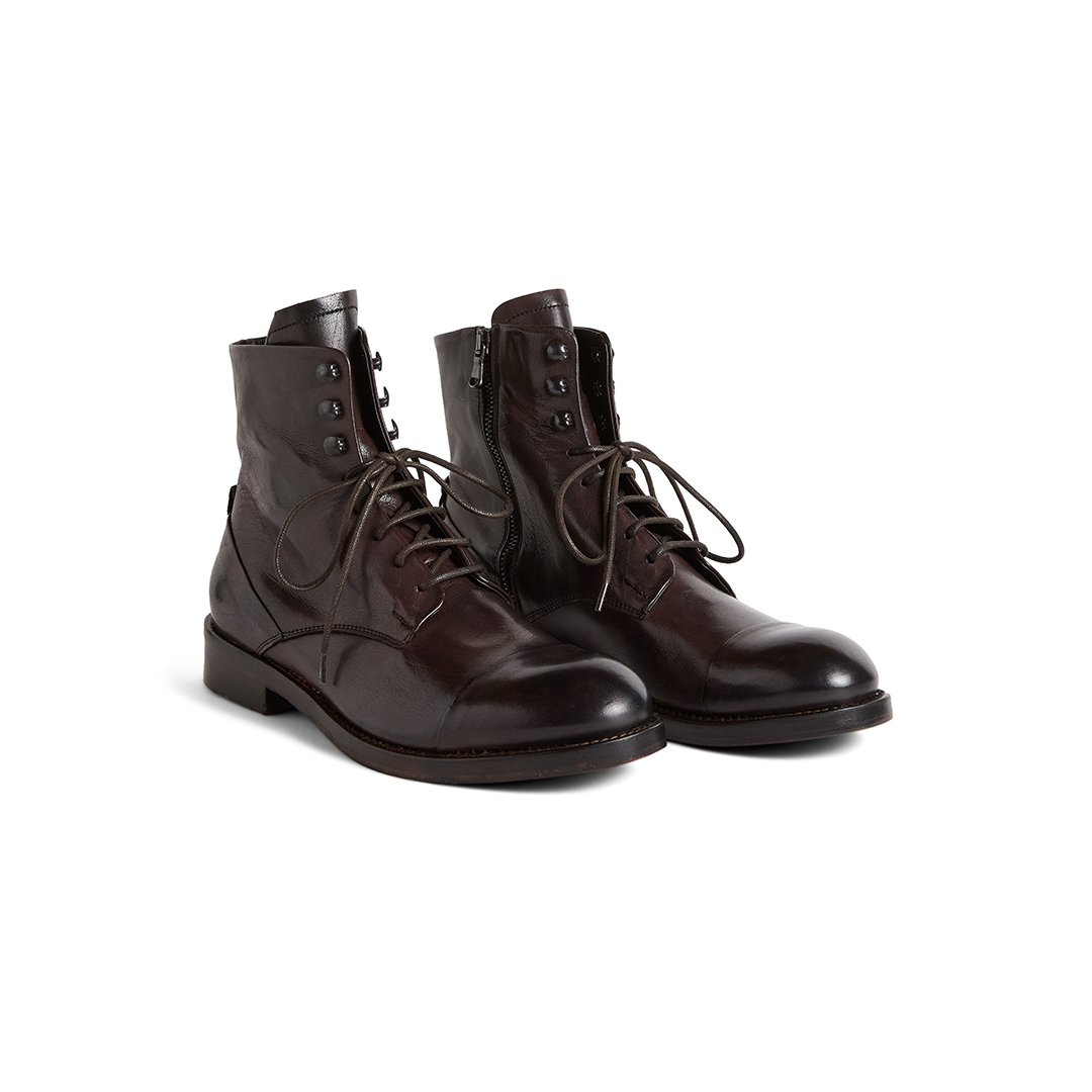 Men's Cap Toe Lace Up Ankle Boots