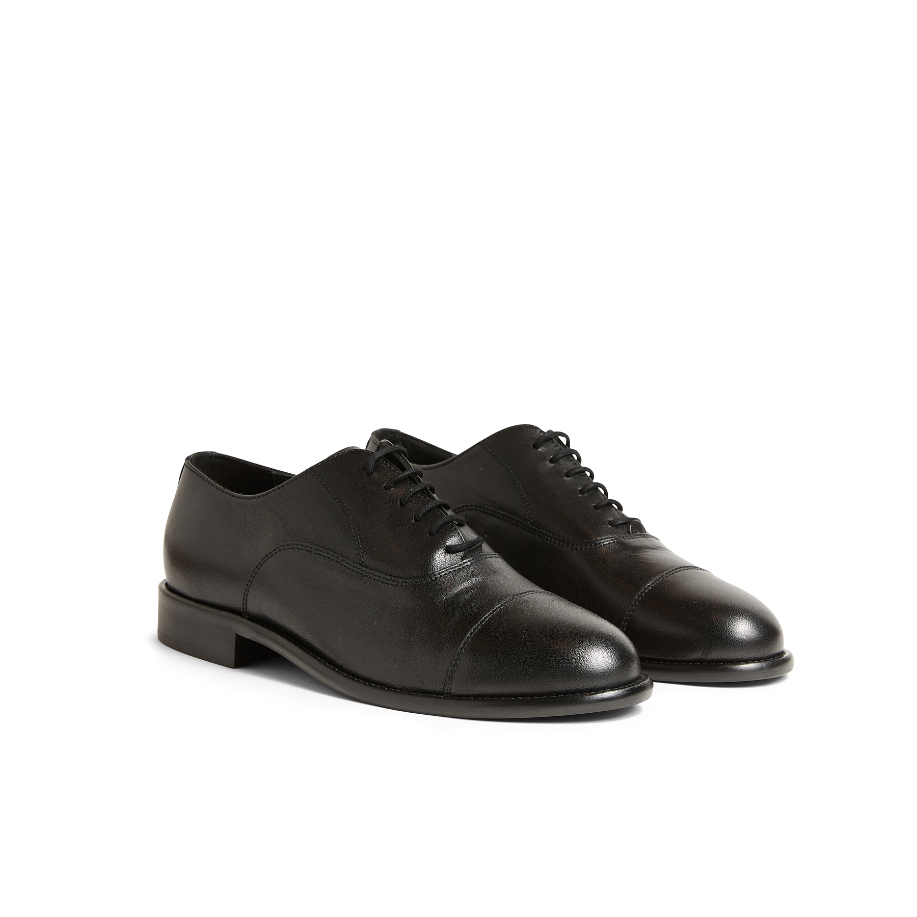 Men's Cap Toe Oxford Lace Ups in Leather