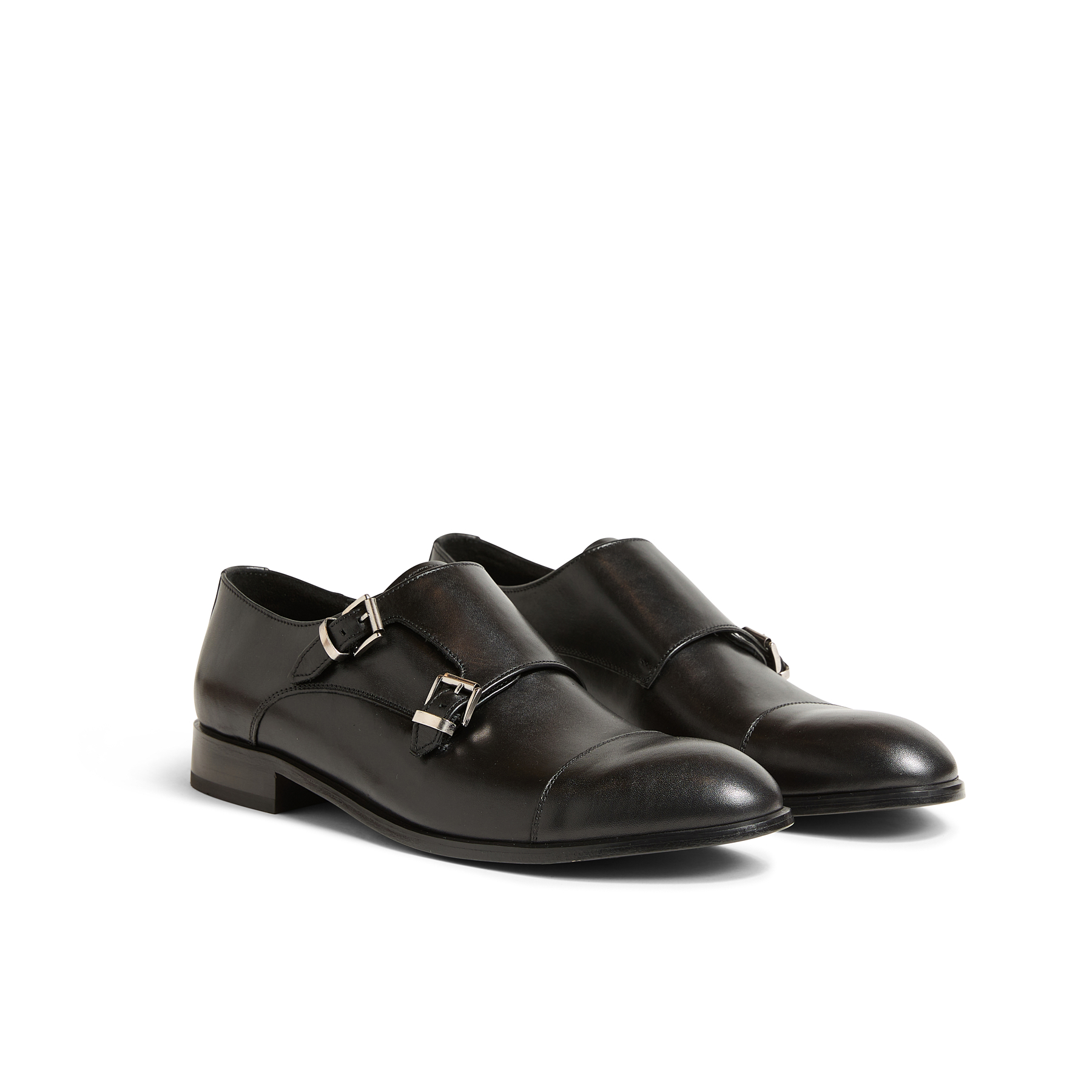 Men's Double Monks in Leather