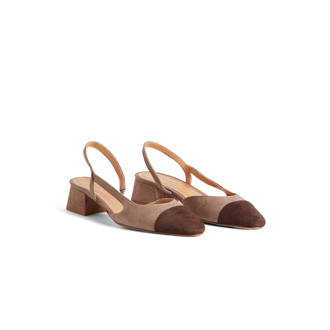 Women's Heeled Slingback in Suede