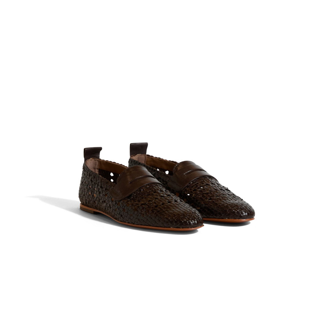 Women’s Penny Loafers in Woven Leather