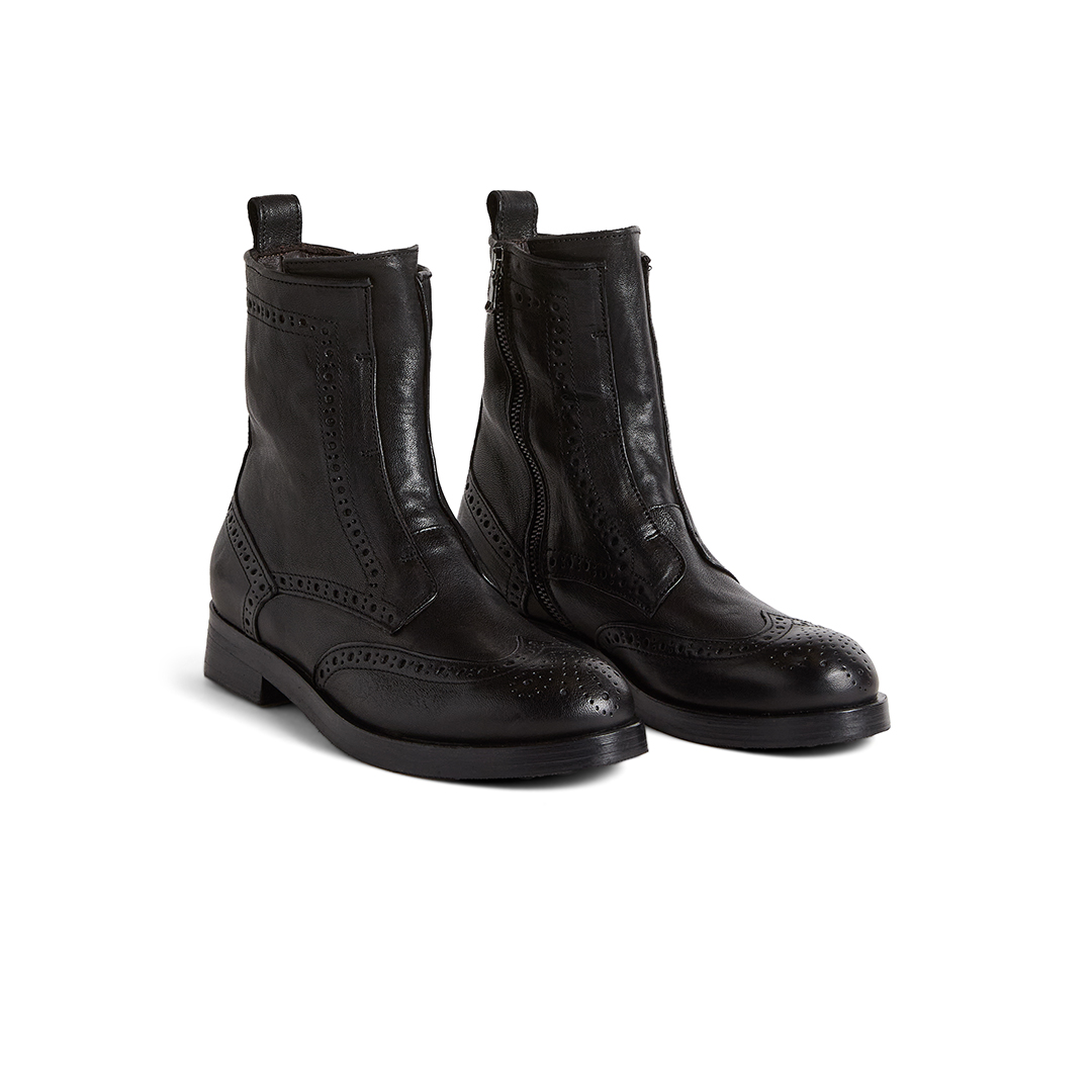 Women’s No Lace Brogue Ankle Boots