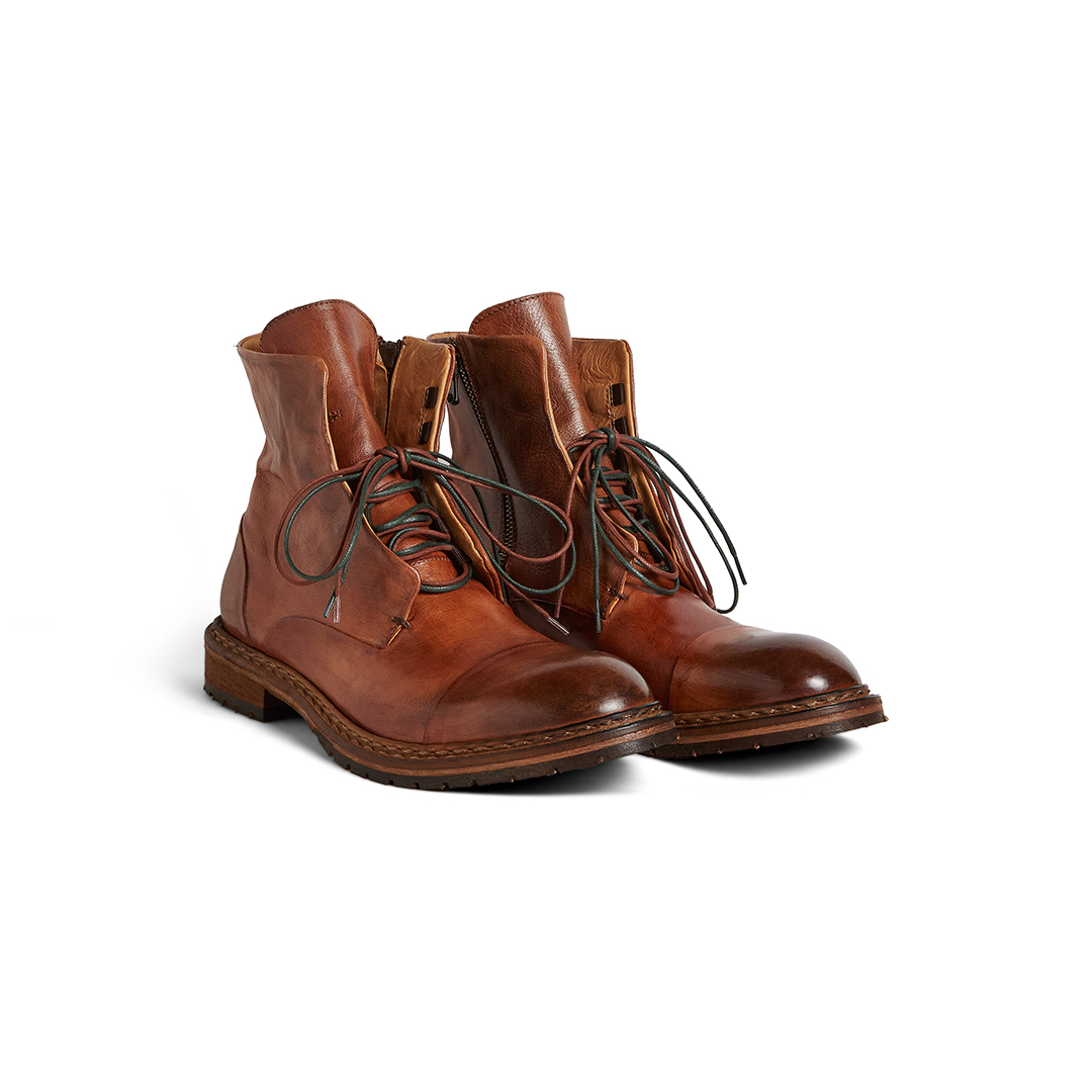 Men's Hidden-Lace Cap Toe Ankle Boots