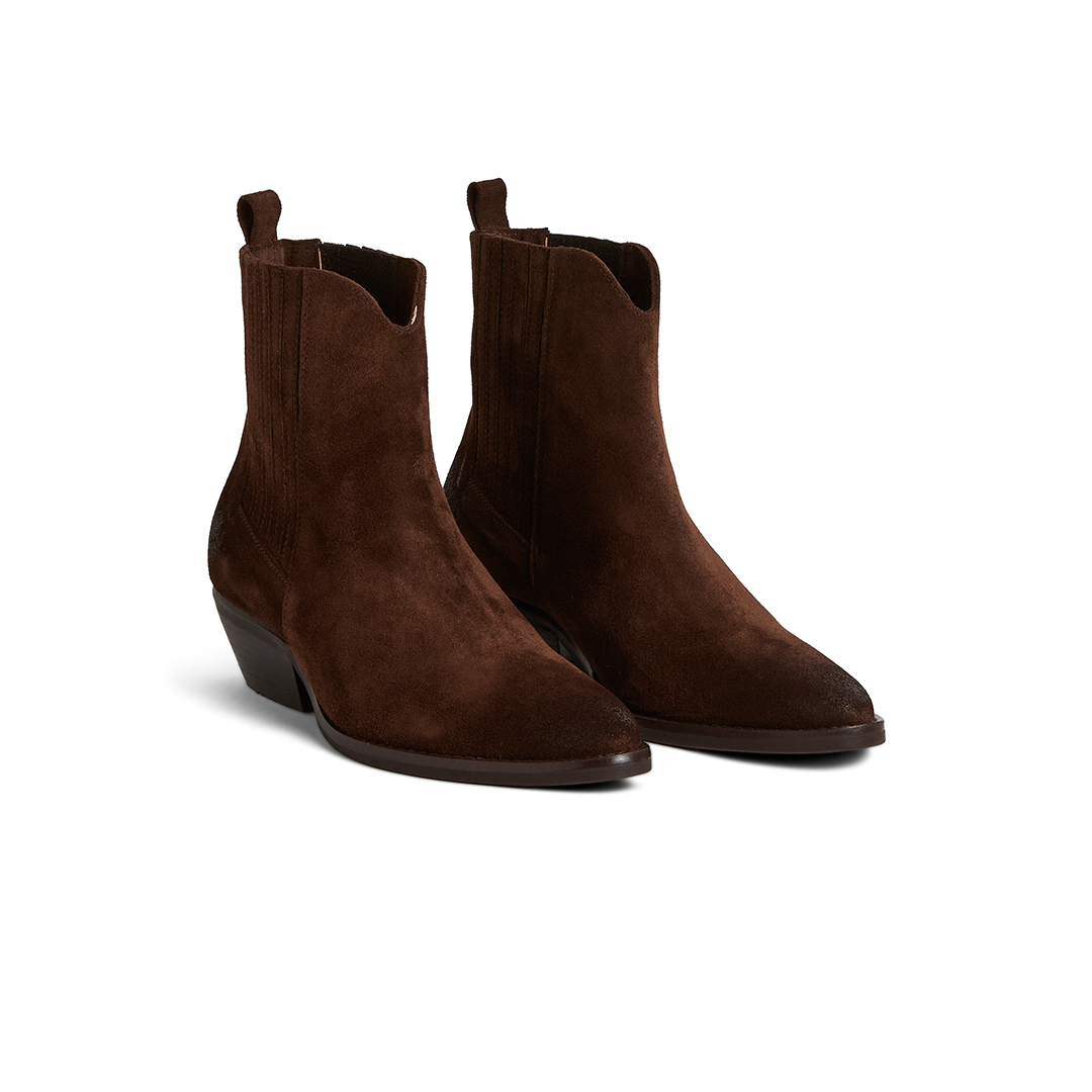 Women's Chelsea Boots in suede with Block Heel