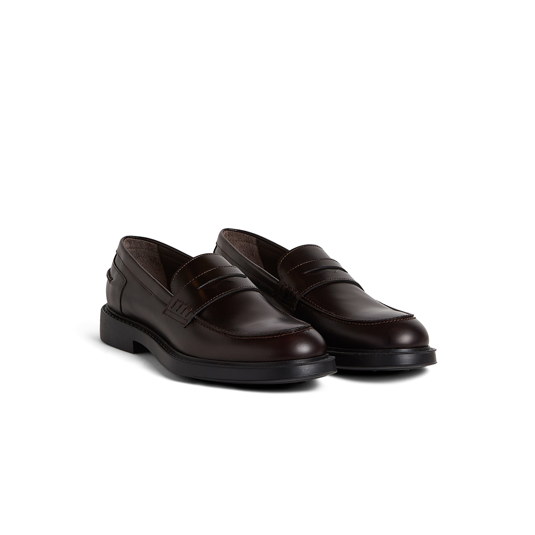 Men's Classic Penny Loafers in Brushed Leather