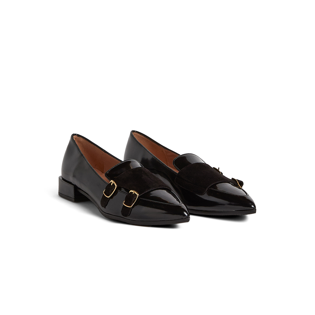 Women's Pointed Toe Flats with Monk Straps