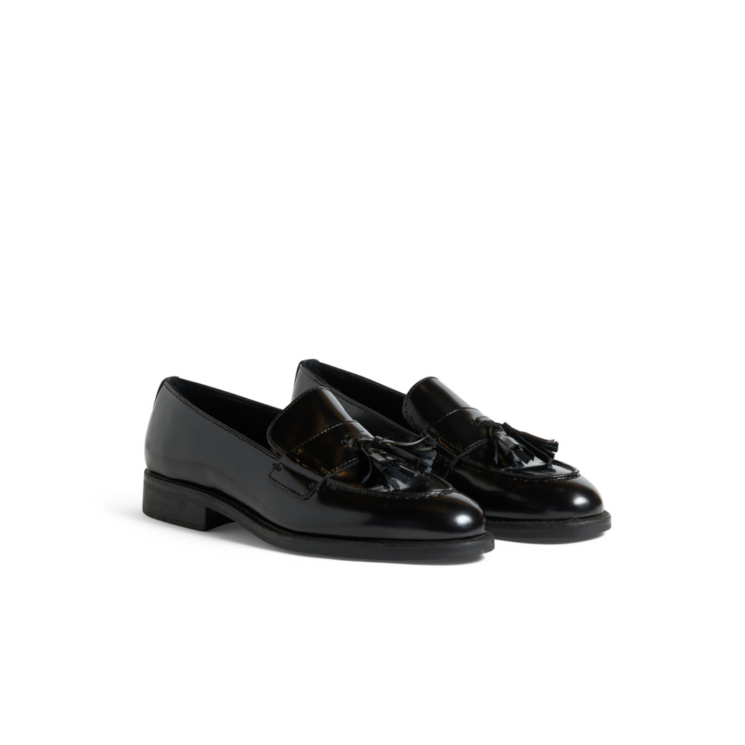 Women's Tassels Loafers in Brushed Leather