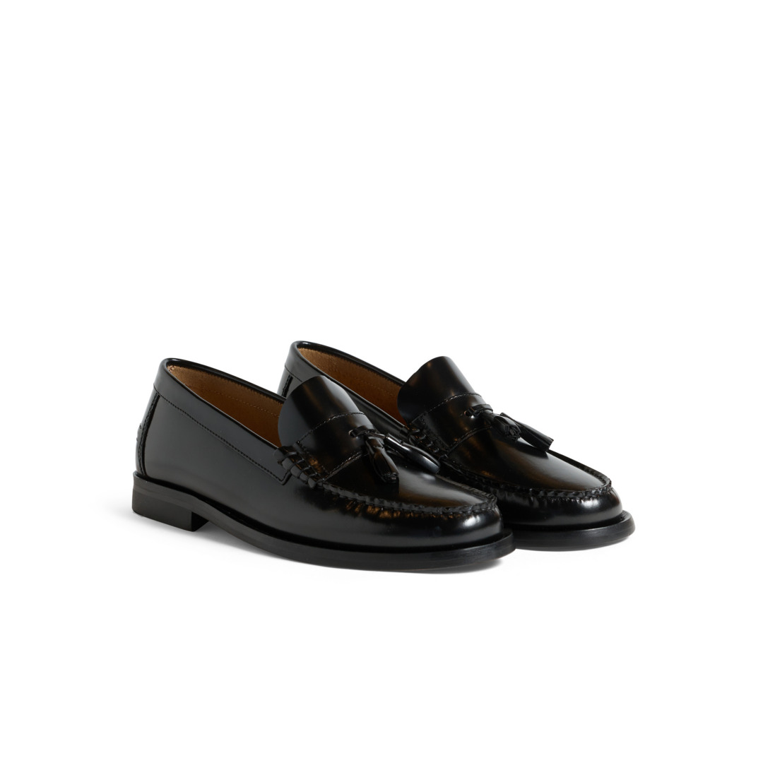 Men's Tassels Loafers in Brushed Leather